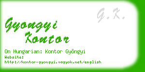 gyongyi kontor business card