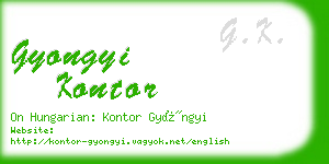 gyongyi kontor business card